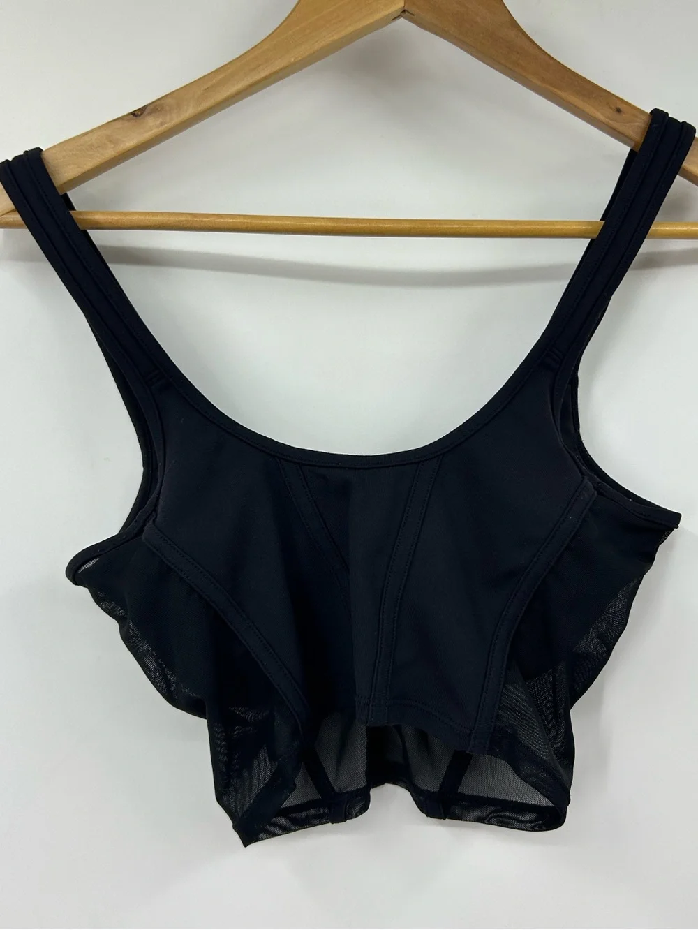 Alo Airbrush Mesh Corset Tank In Black Size Small